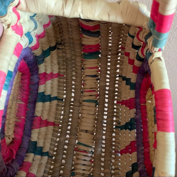 Boho Straw Handbag Vibrant Colors - Picture 7 of 7